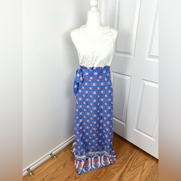 Tuckernuck floral Halfter wrap maxi dress size M - Picture 1 of 9